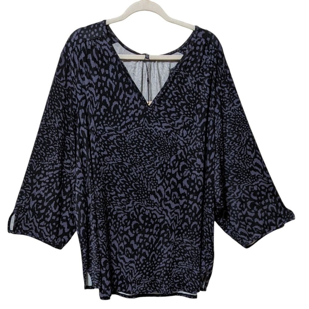 NWT NYDJ perfect tee in plus size boho tunic three quarter sleeves animal 4X